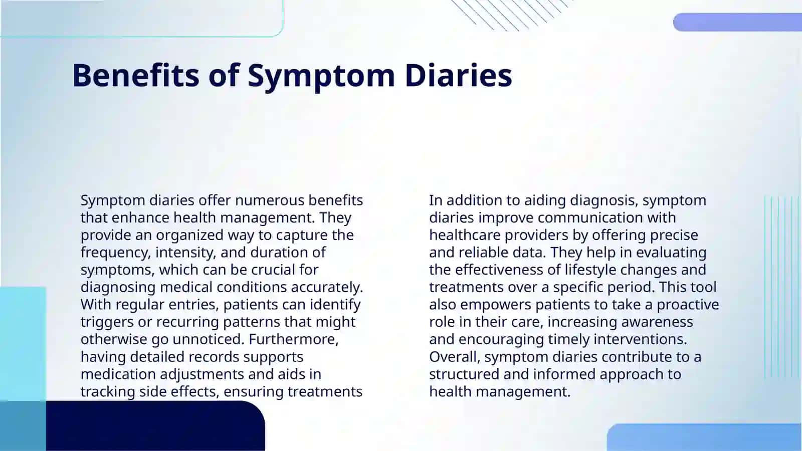 CREATE A SYMPTOM DIARY IN ENGLISH 4