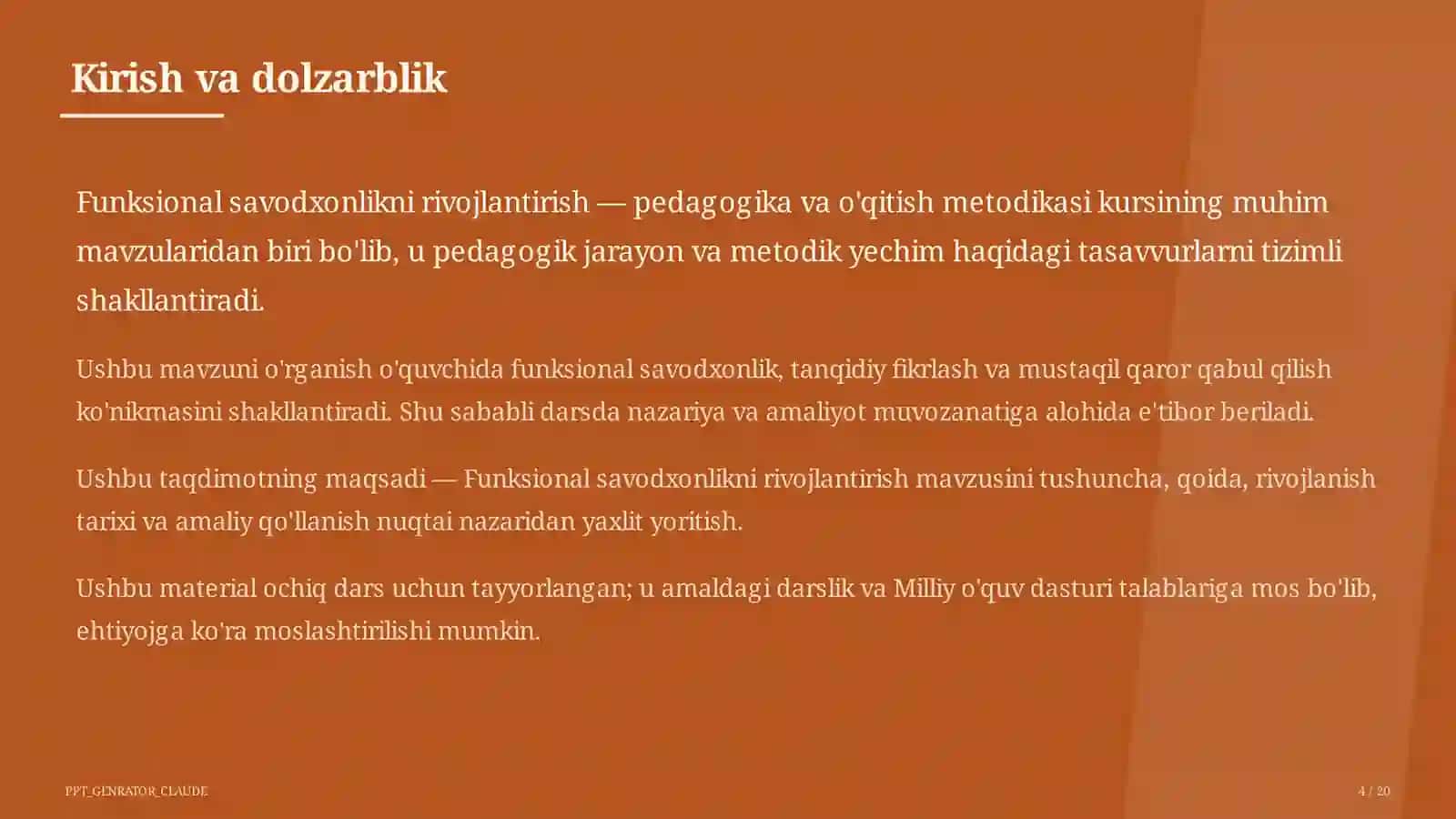 Funksional savodxonlikni rivojlantirish 4