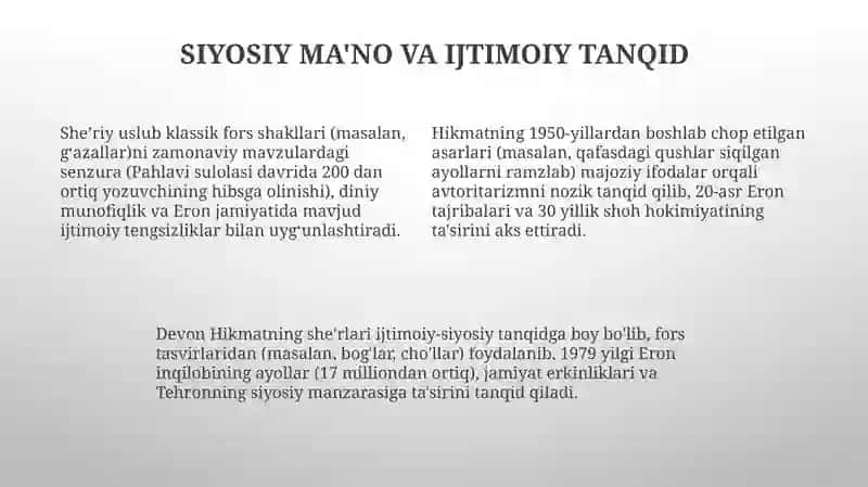 Devon Hikmatning poetik xususiyatlari 4