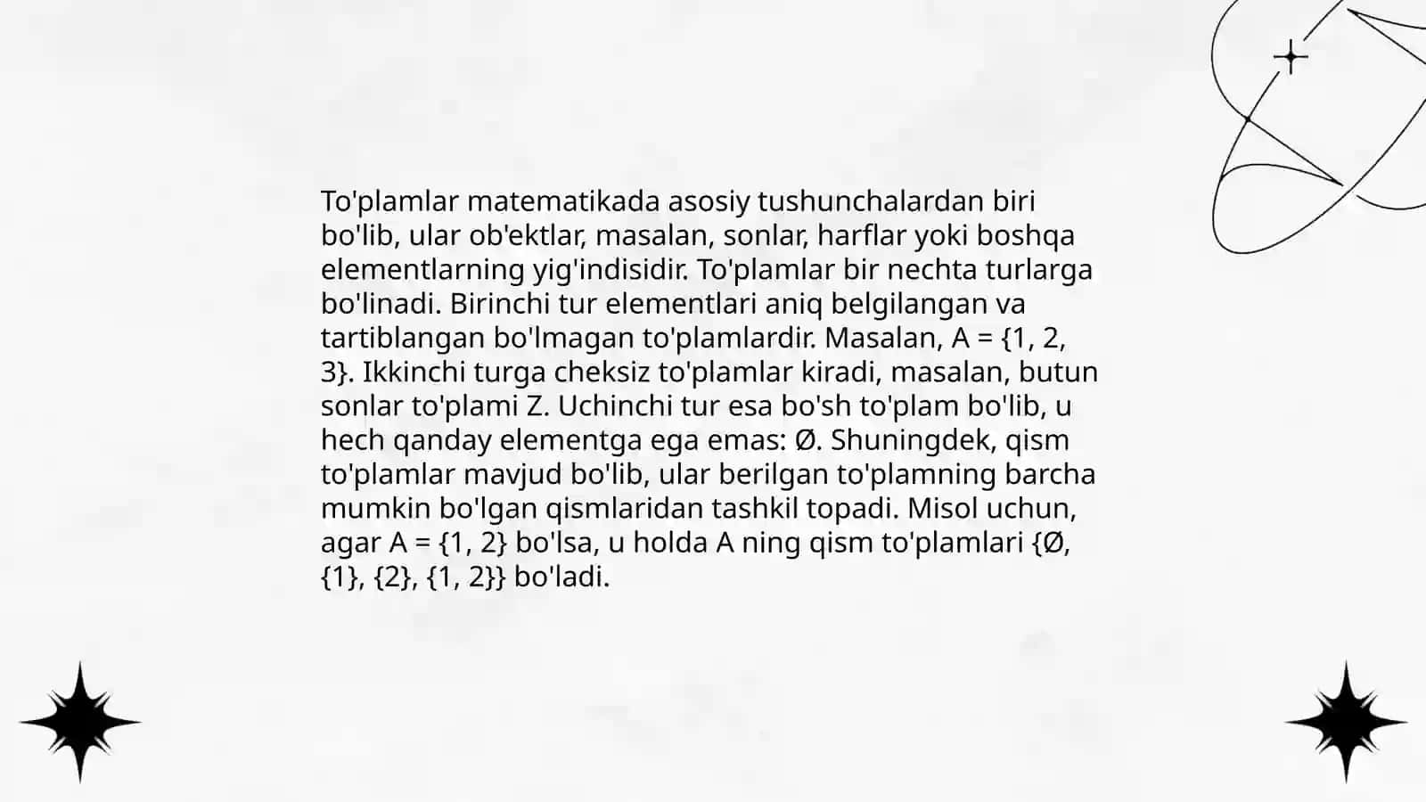 To'plam tushunchasi 4