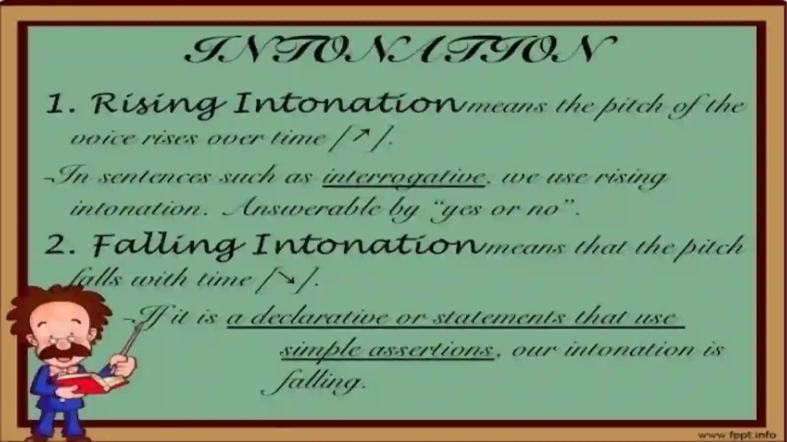Intonation, Tones: Low Fall, Low Rise, High Rise, High Fall 4