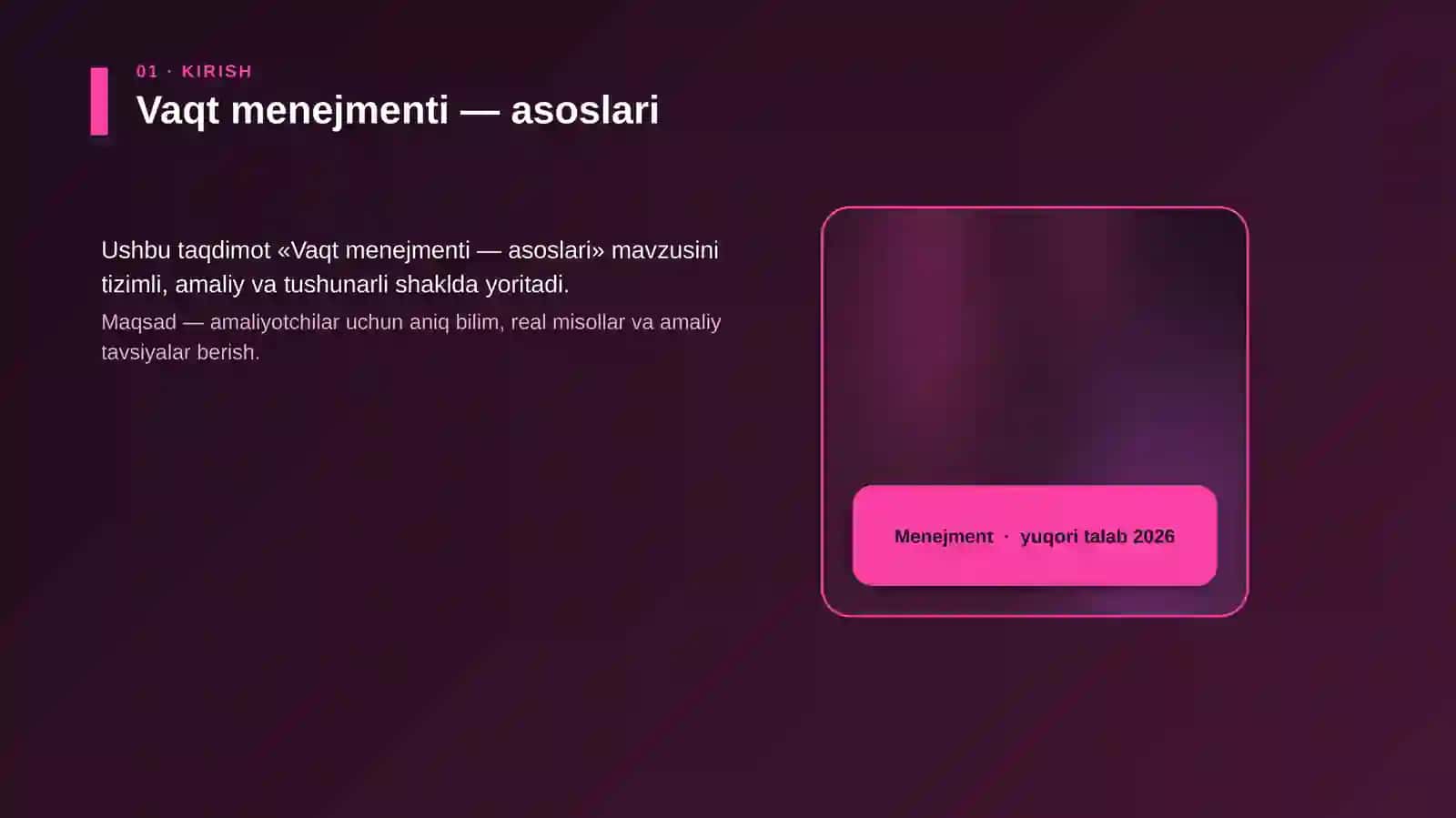 Vaqt menejmenti — asoslari 4