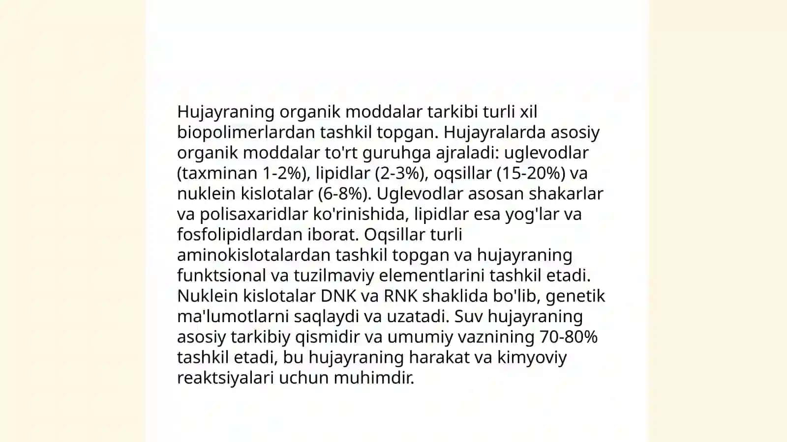 Hujayraning kimyoviy tarkibi 4