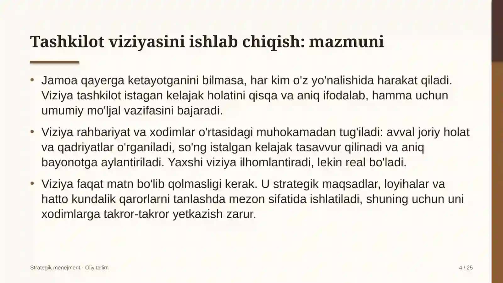 Avtoservis korxonalarida tashkilot viziyasini ishlab chiqish 4