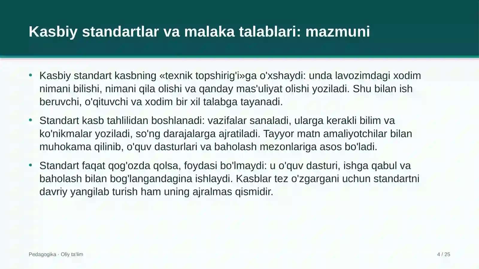 Zargarlik ustaxonalarida kasbiy standartlar va malaka talablari 4