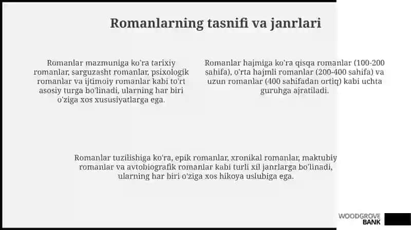 Roman va uning tasnifi 4