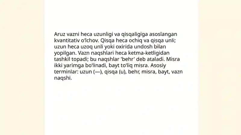 She'riy asarlarning vaznini aniqlash 4