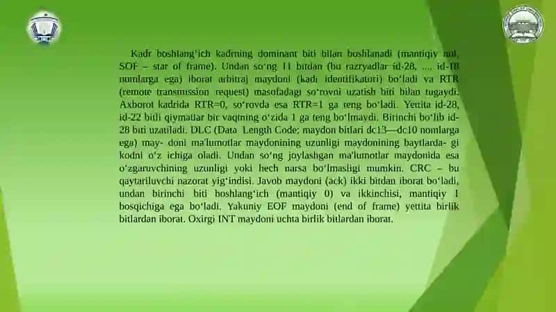 Can va ARCNET TARMOQLARI. 4