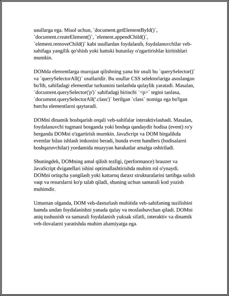 HTML ELEMENTLARINI O'ZGARTIRISH VA MANIPULYATSIYA QILISH 4