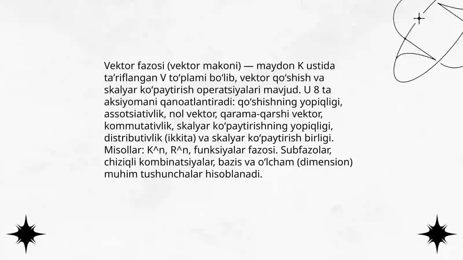 Chiziqli algebra elementlari 4