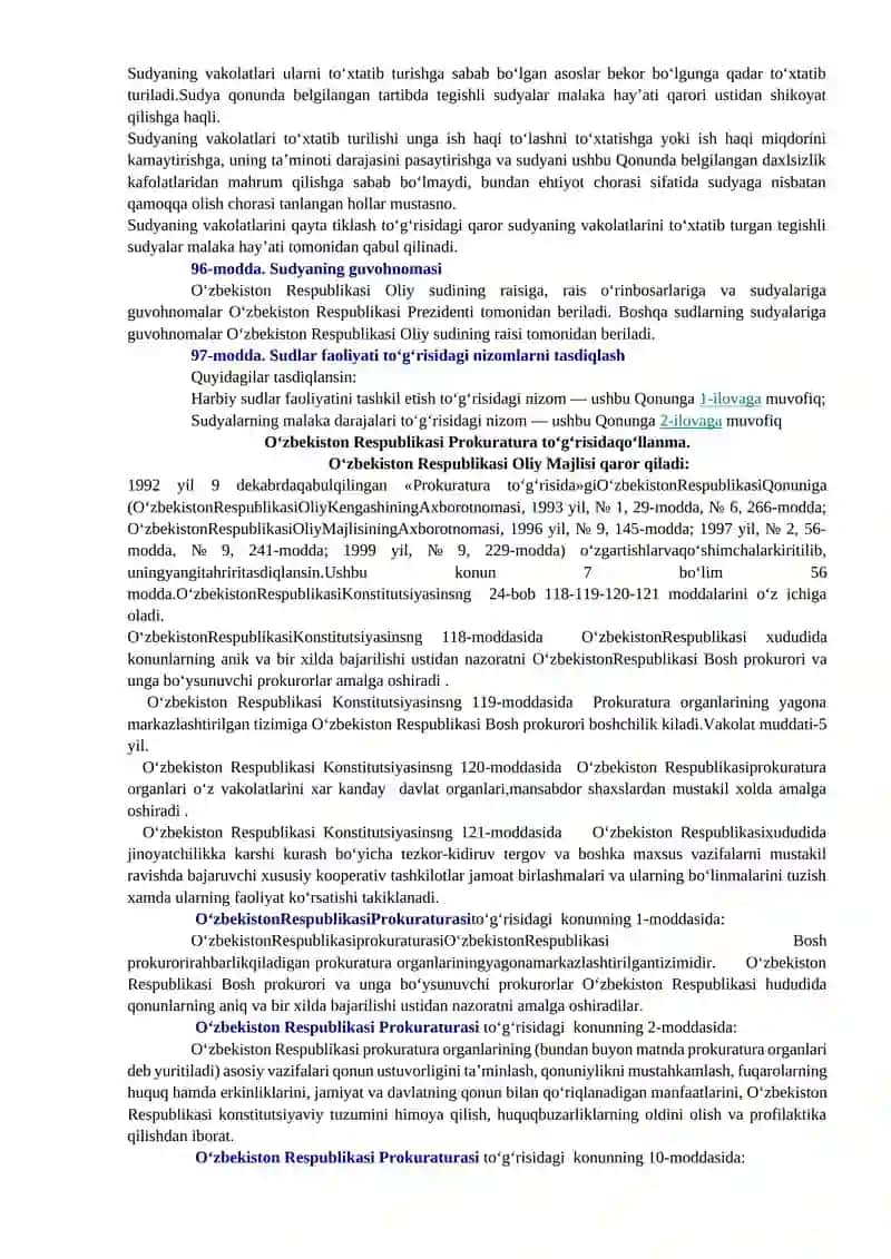O‘ZBEKISTON RESPUBLIKASINING QONUNI SUDLAR TO‘G‘RISIDA 4