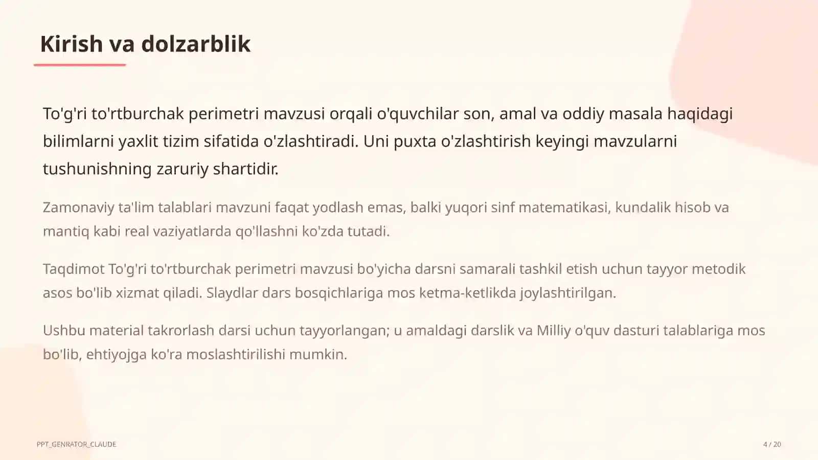 To'g'ri to'rtburchak perimetri (2-sinf) 4