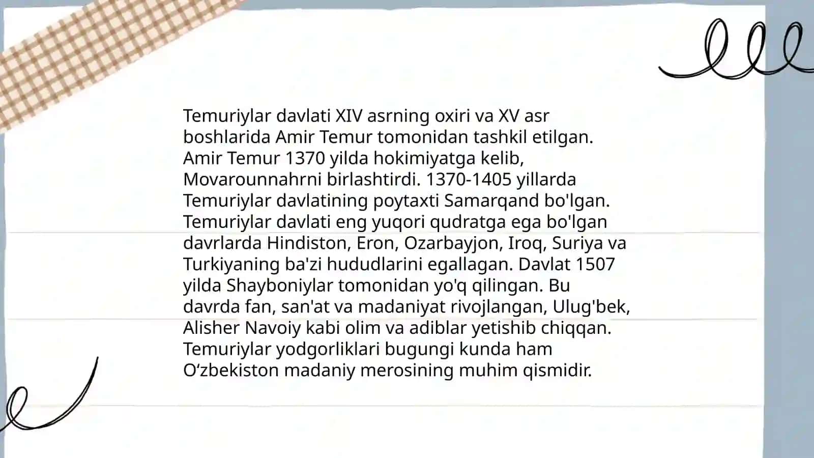 Amir Temur va Temuriylar davlati 4