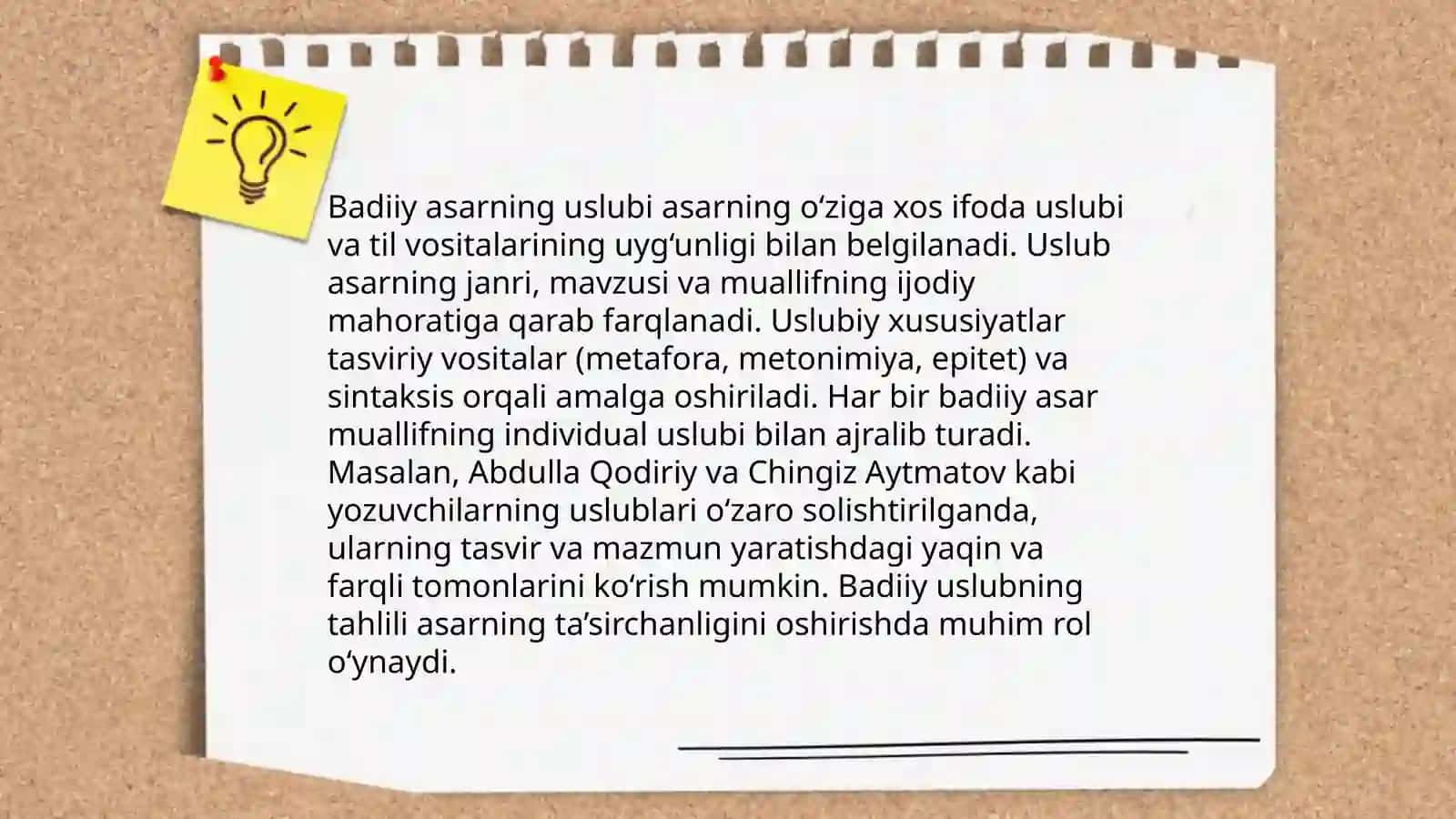 Badiiy asarning tipologik komponentlarini belgilash 4