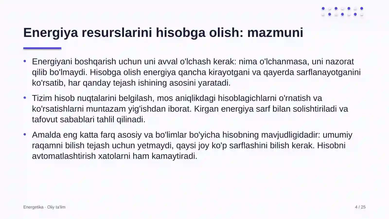 Sholichilikda energiya resurslarini hisobga olish 4