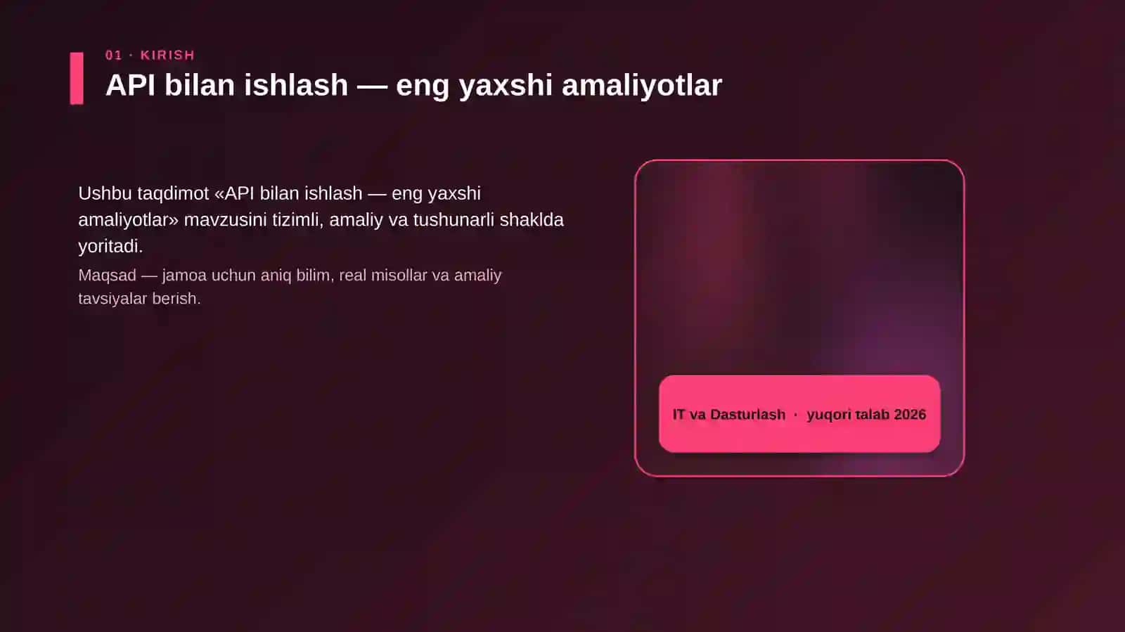 API bilan ishlash — eng yaxshi amaliyotlar 4