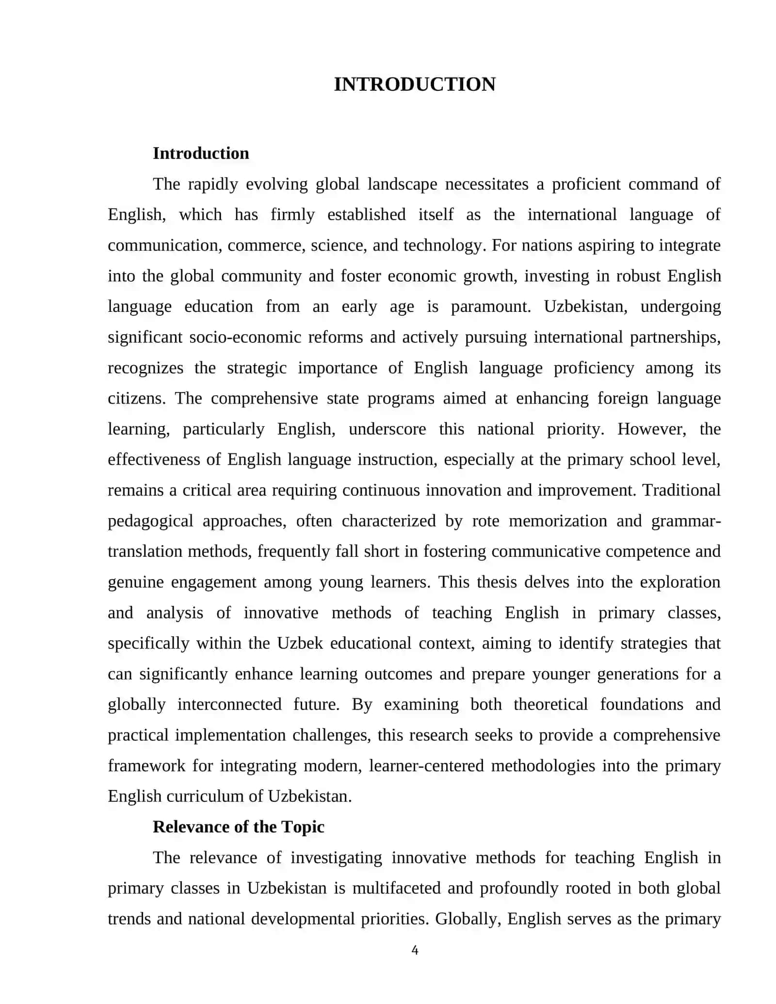 Innovative methods of teaching English in Primary classes. 4