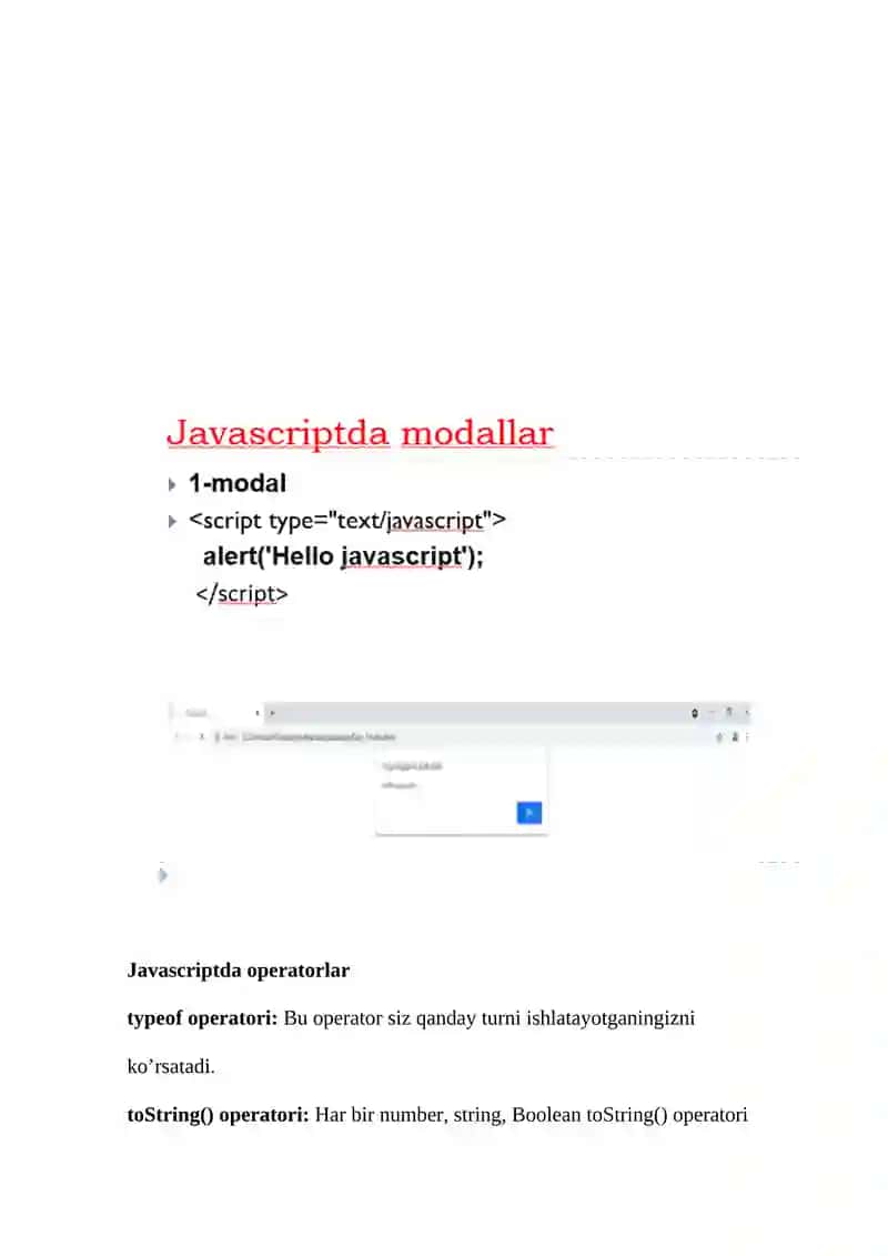 Javascript tilida obyektlar yordamida sahifa yaratish 4