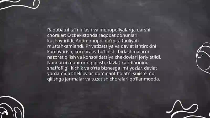 Bozor islohotlarini amalga oshirish va uning asosiy yoʻnalishlari 4