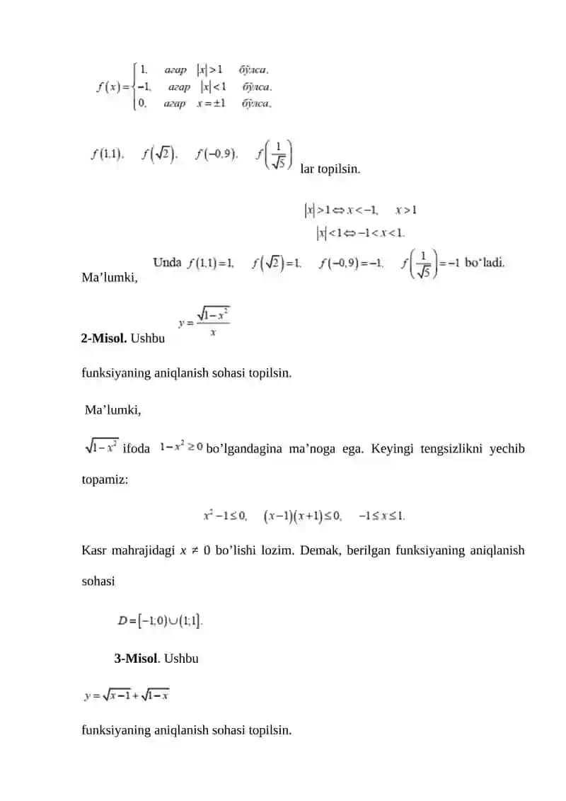 Funksiya tushunchasi 4