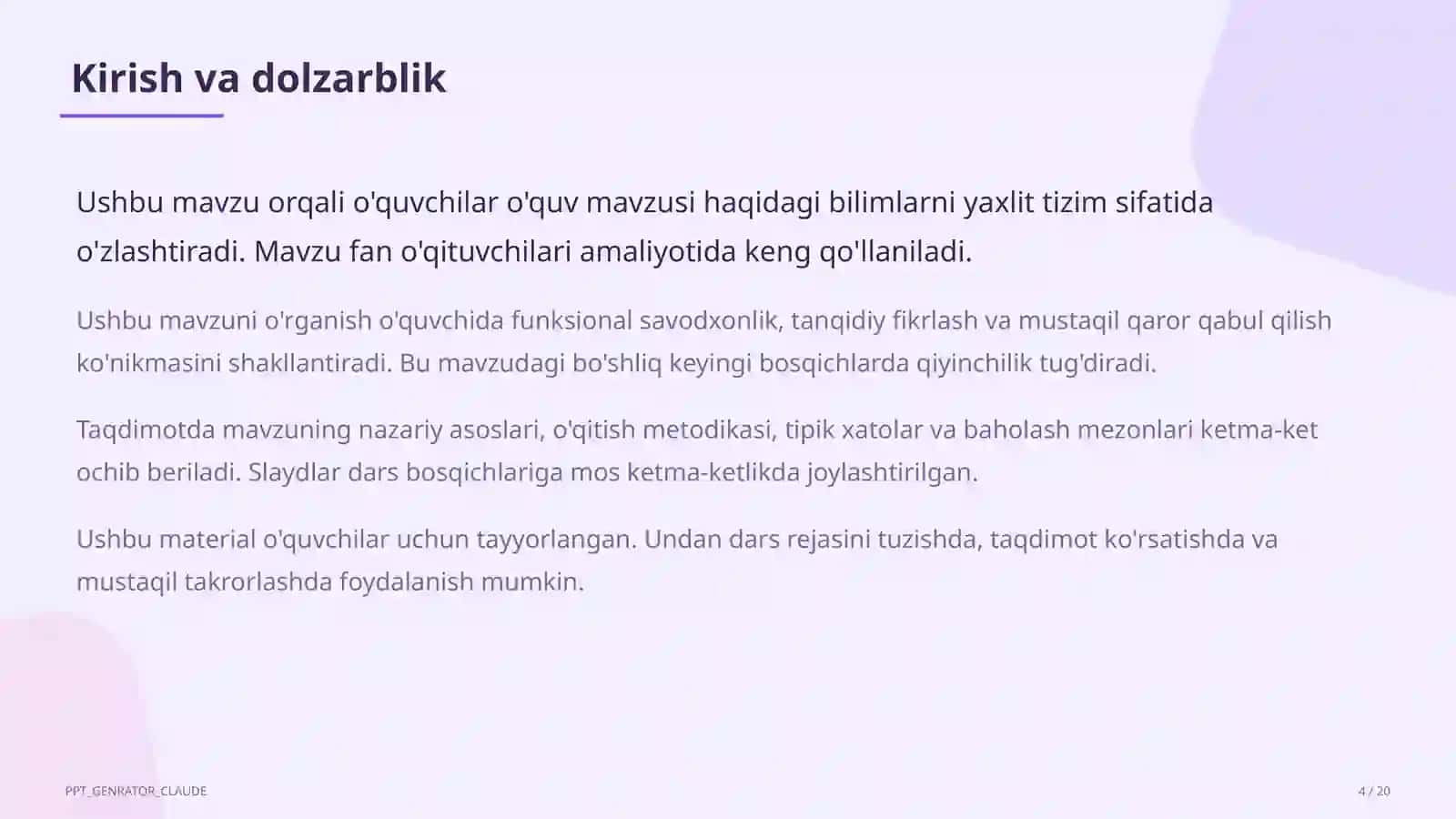 Sun'iy intellekt yordamchisi bilan dars ishlanmasi tuzish 4
