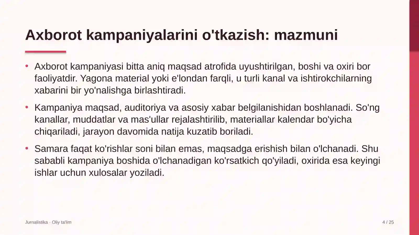 Zargarlik ustaxonalarida axborot kampaniyalarini o'tkazish 4