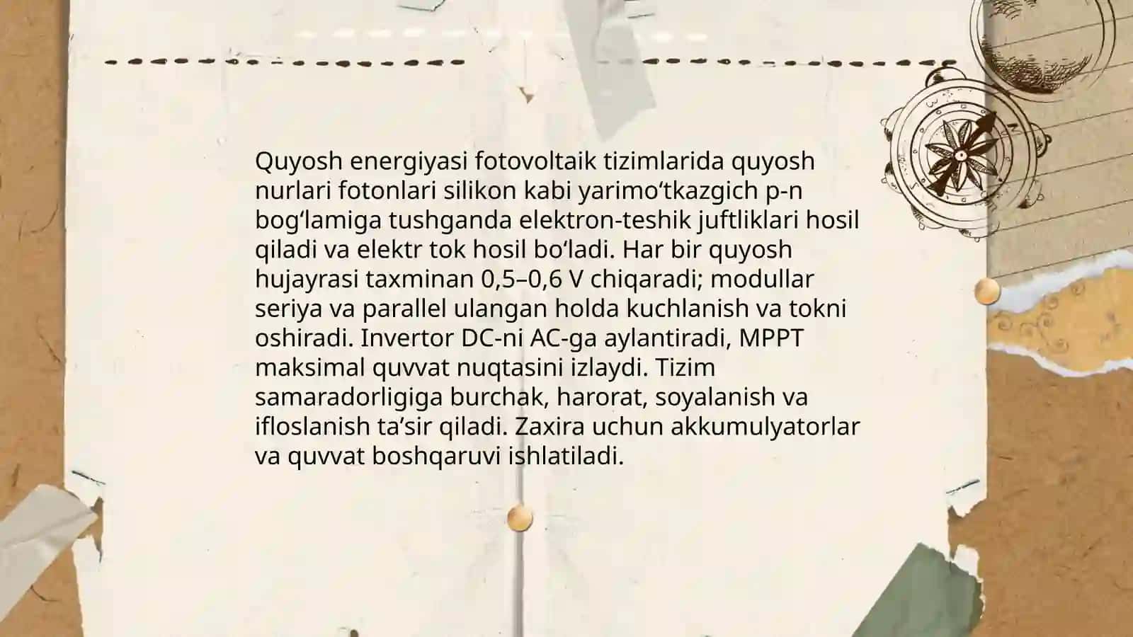 FIZIKA: Muqobil energiya manbalari 4