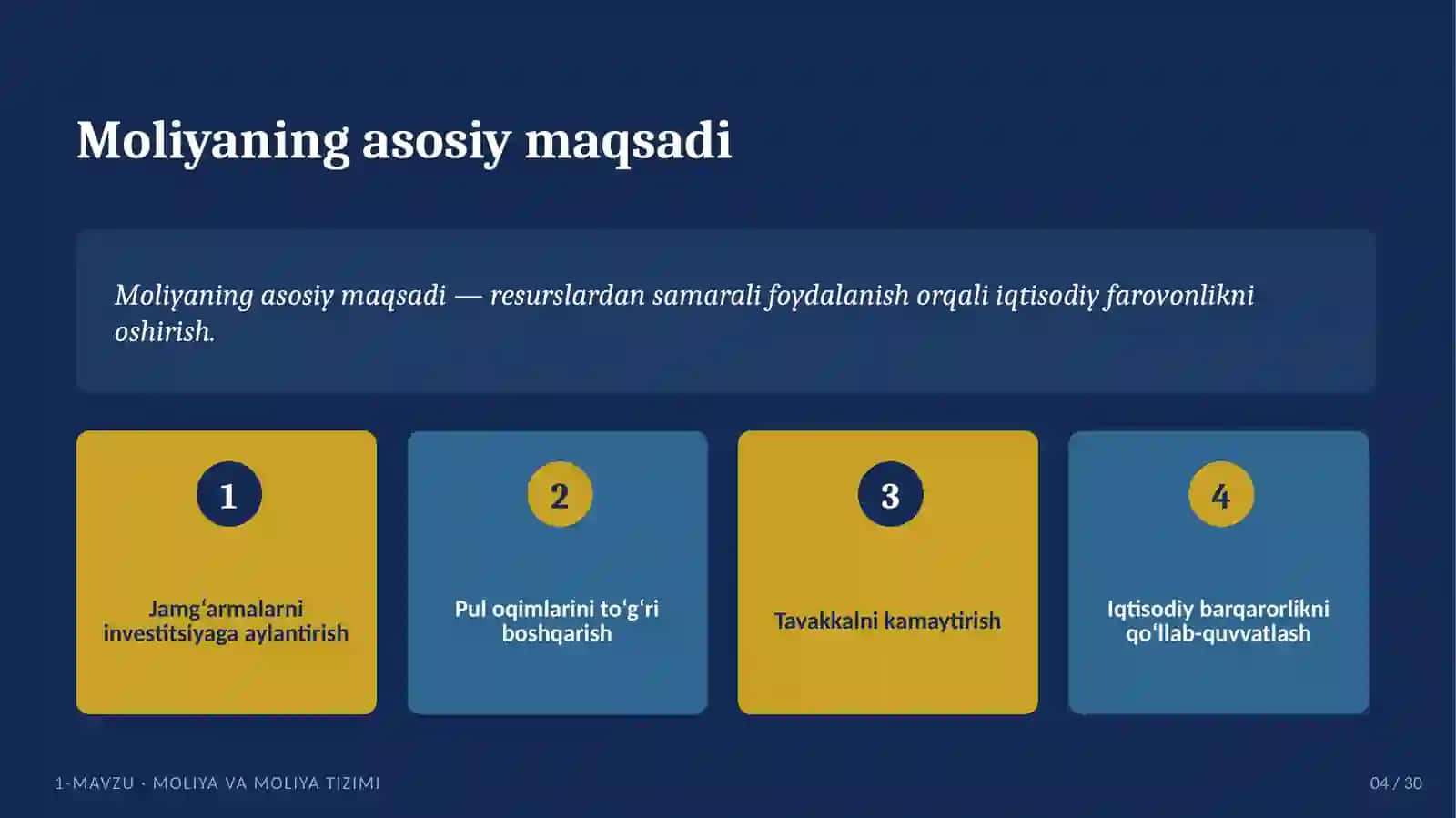 Moliya va moliya tizimi 4