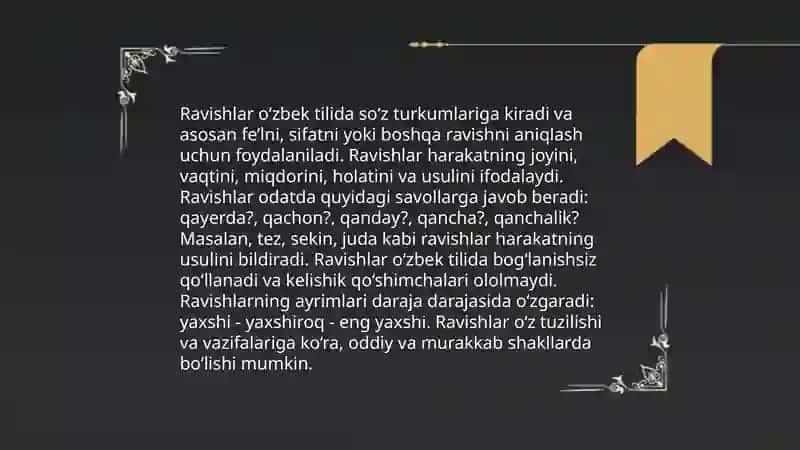 Ravish so'z turkumi 4