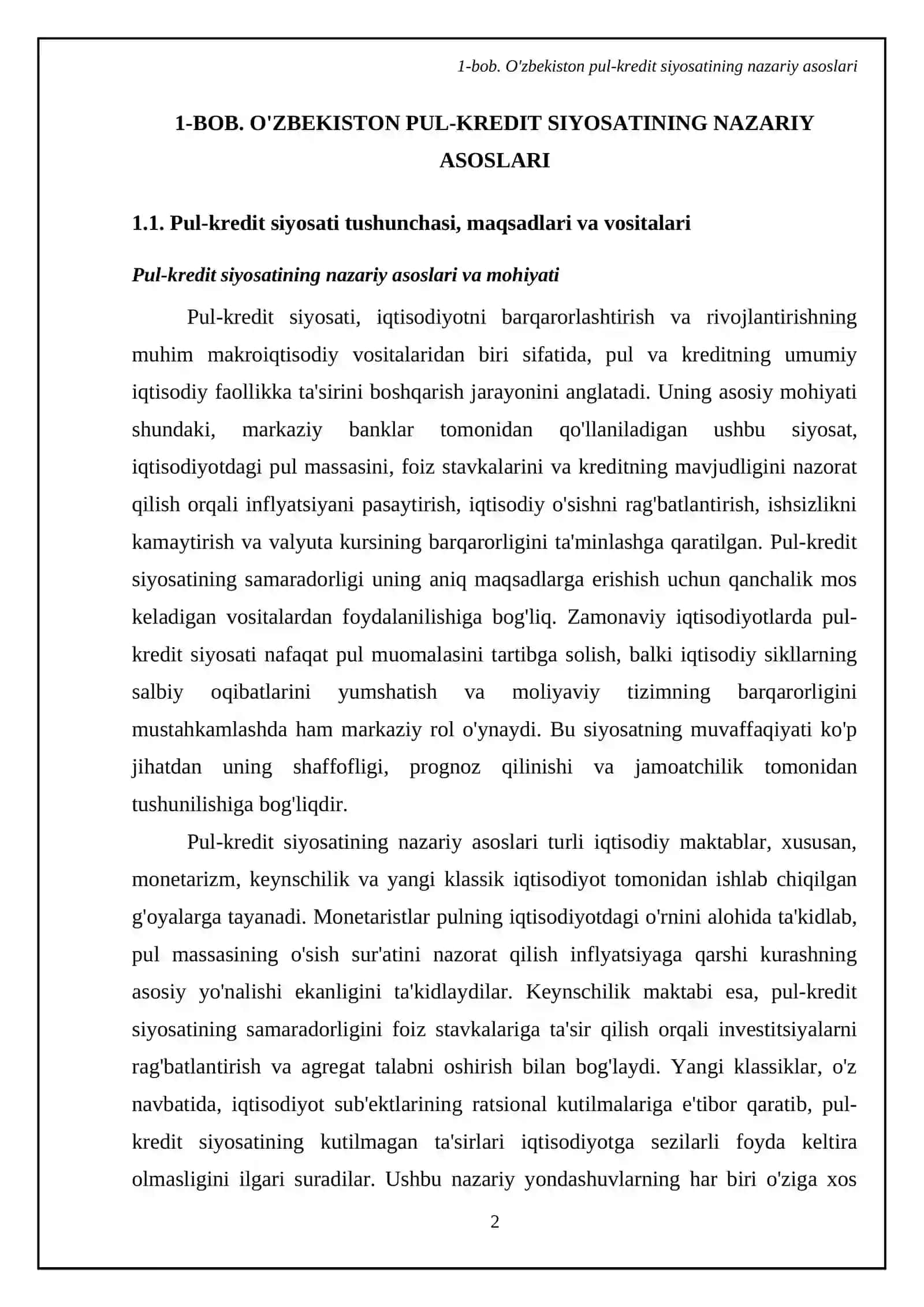 Ozbekiston pul kredit siyosati 4
