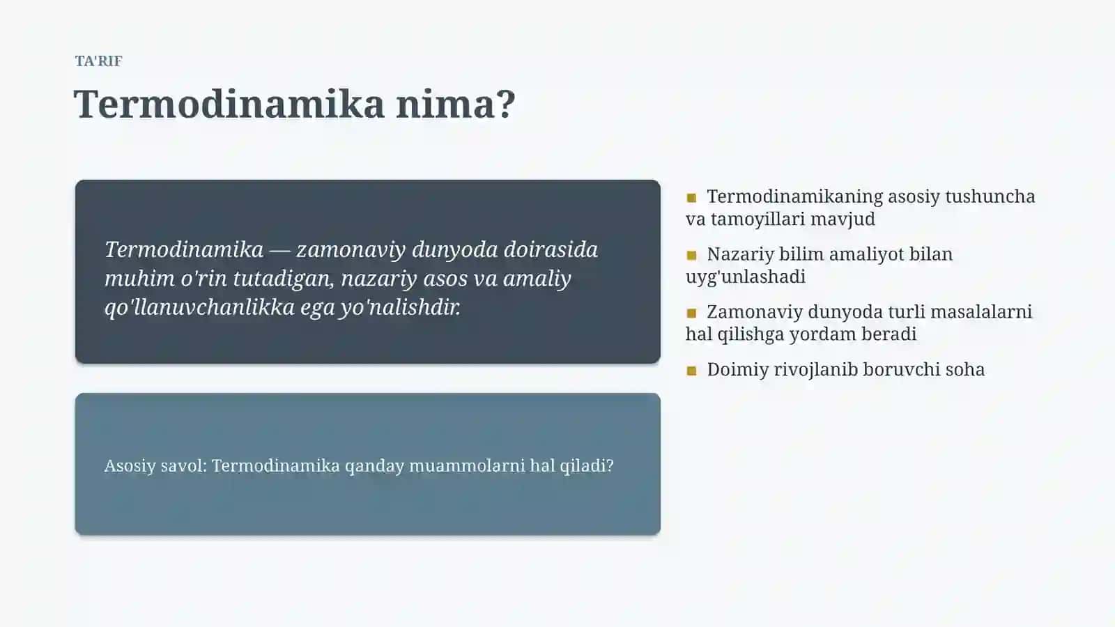 Termodinamika Muammolari va Yechimlari 4