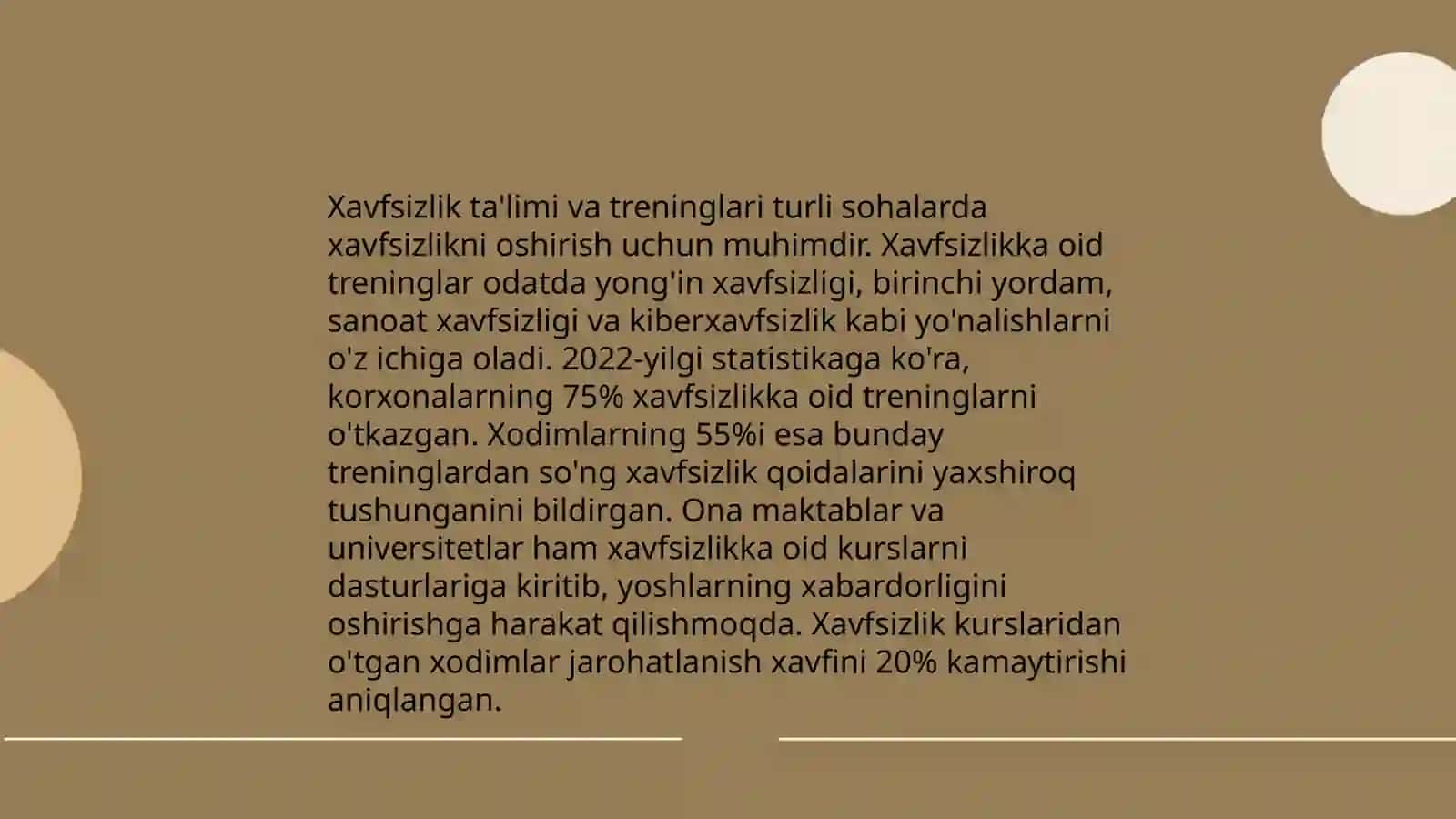 Mehnatni muhofaza qilish. Ish joyidagi xavfsizlik va sog'liqni saqlash talablariga rioya qilish 4