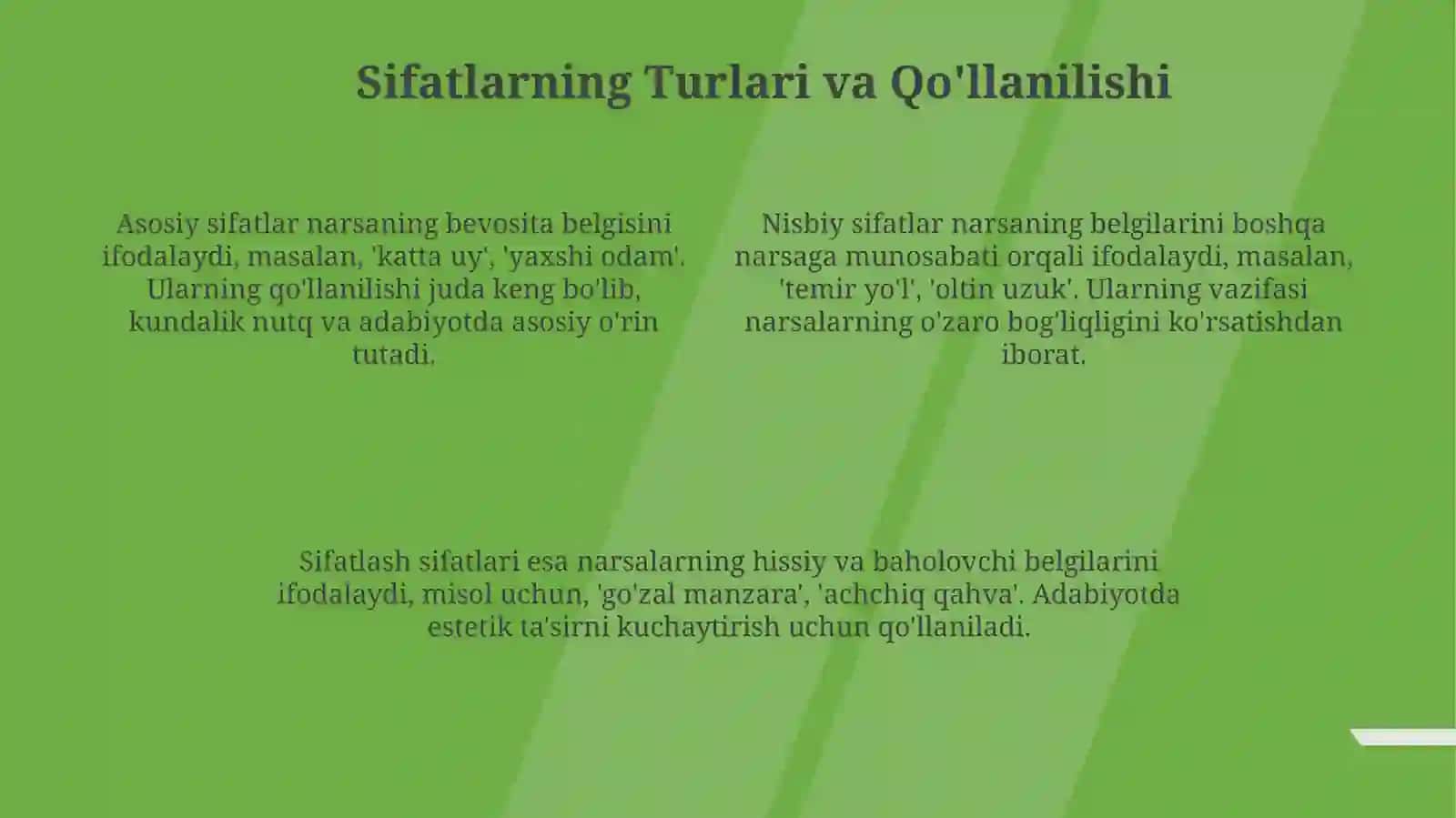 Sifat so'z turkumi 4