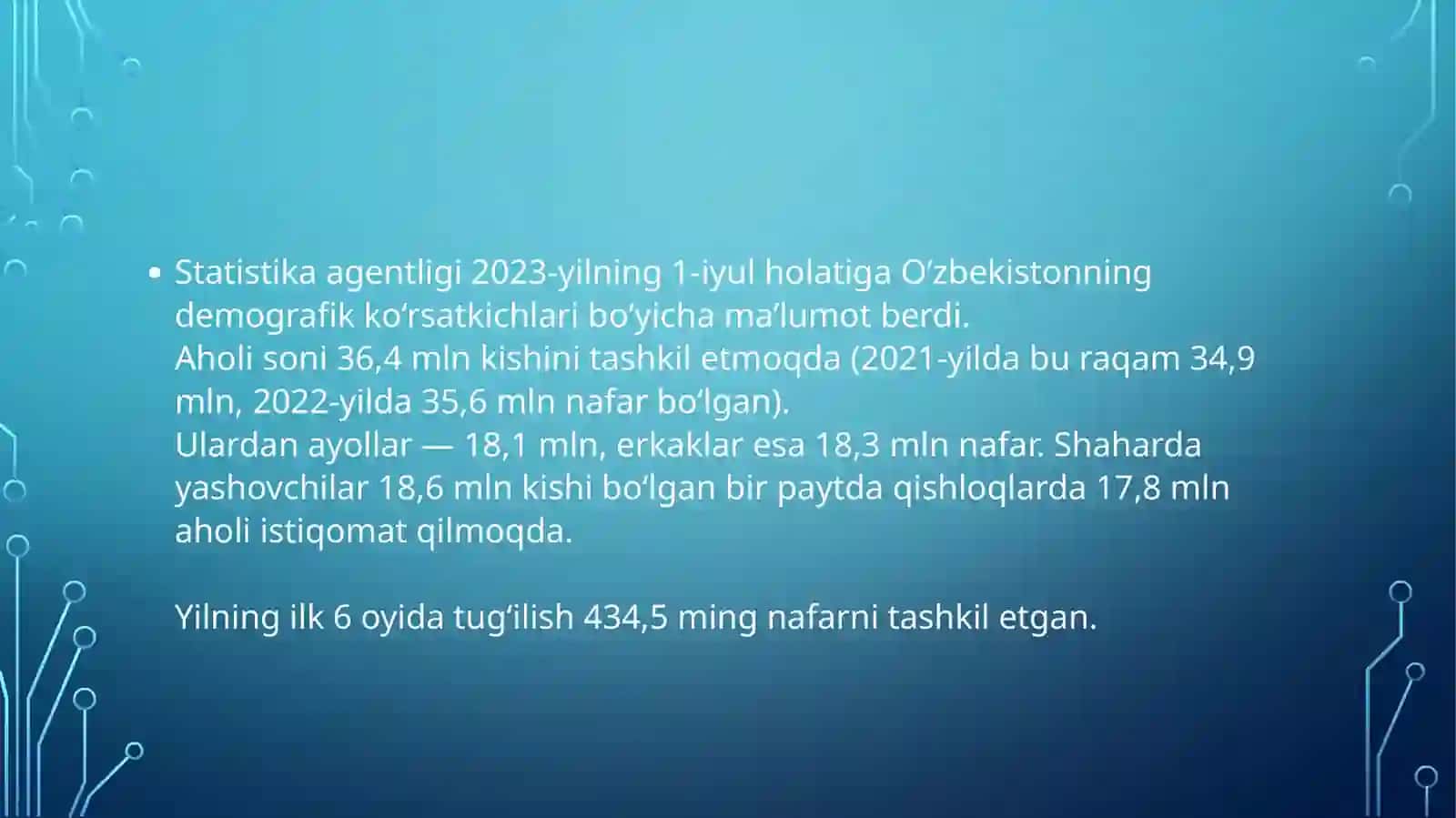 Aholi soni va tarkibi statistikasi 4