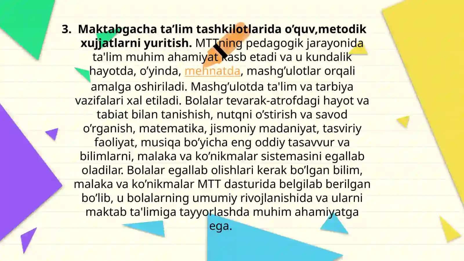 MAKTABGACHATA’LIM TASHKILOTLARIDA METODIK ISHLARNI TASHKIL ETISHVA RAHBARLIKQILISH 4