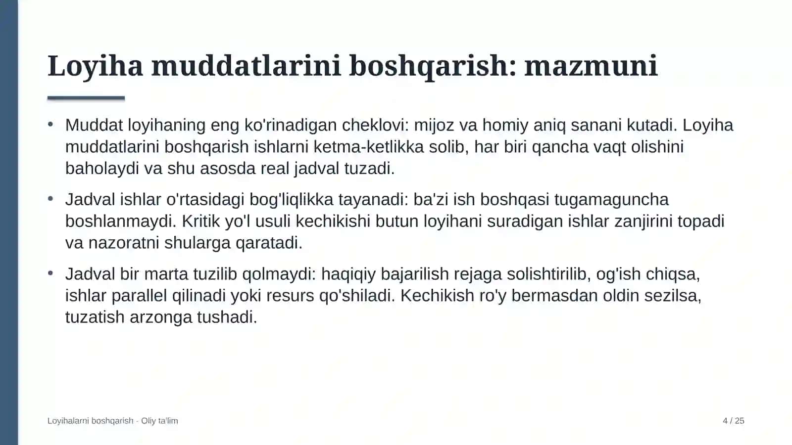 Buyurtmaxonalarda loyiha muddatlarini boshqarish 4