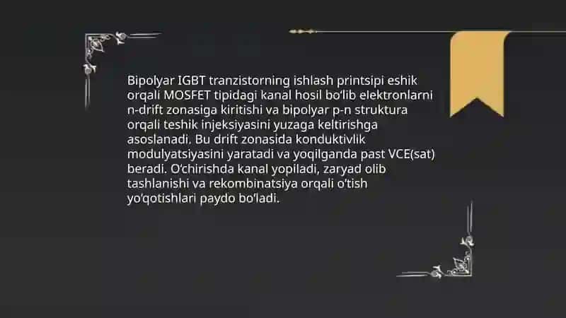 Bipolyar IGBT tranzistor 4