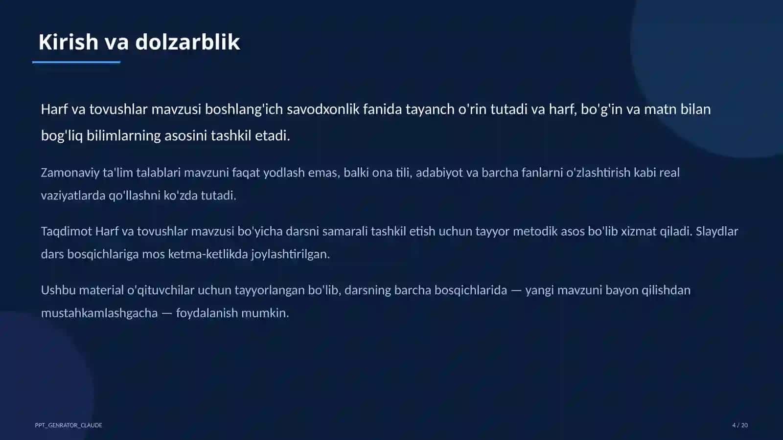 Harf va tovushlar (1-sinf) 4