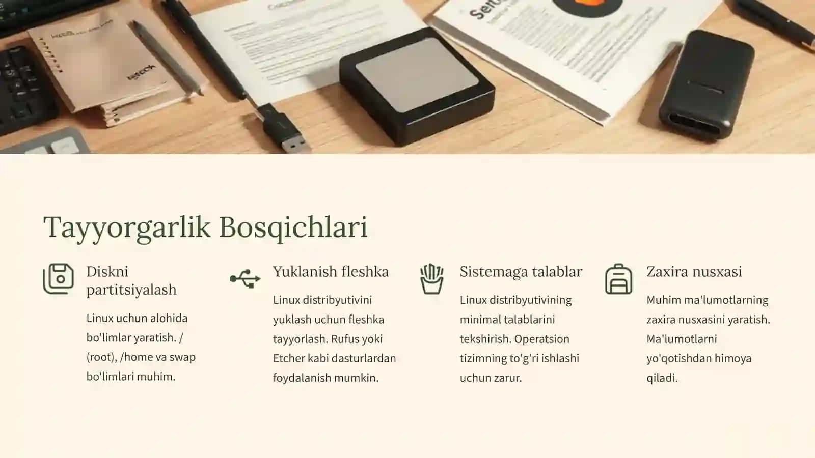 Linux OS: O'rnatish va Konfiguratsiya Qilish 4