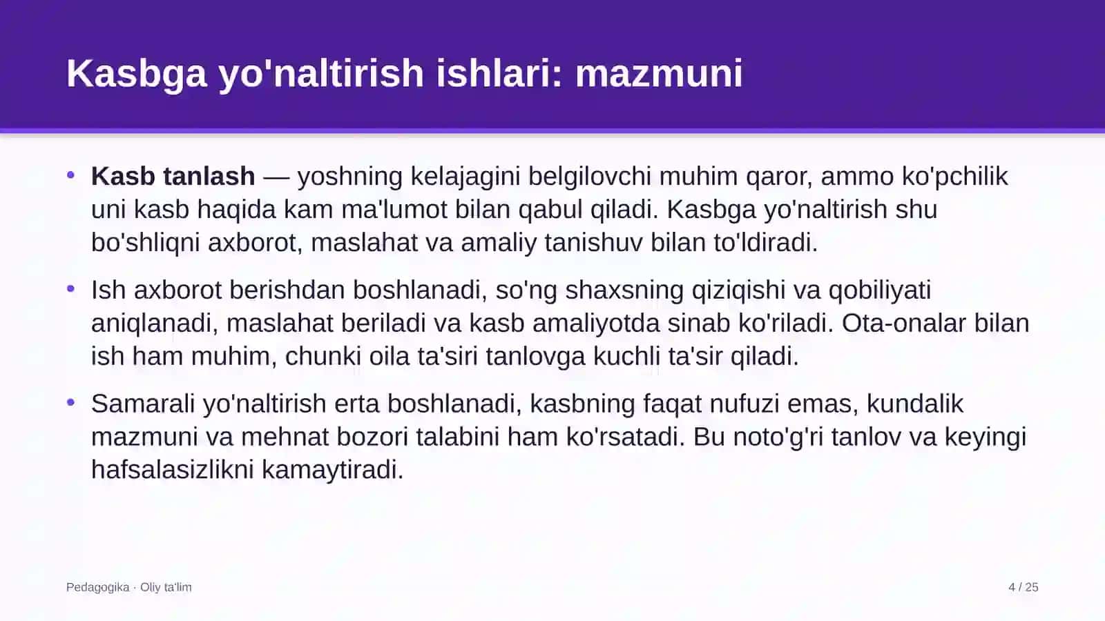 Autsorsing kompaniyalarida kasbga yo'naltirish ishlari 4