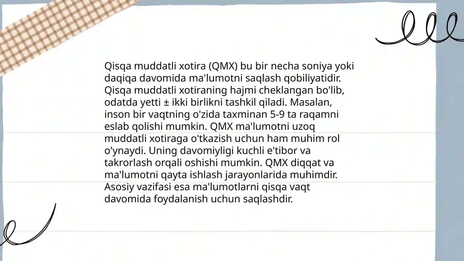 Xotira xususiyatlari 4