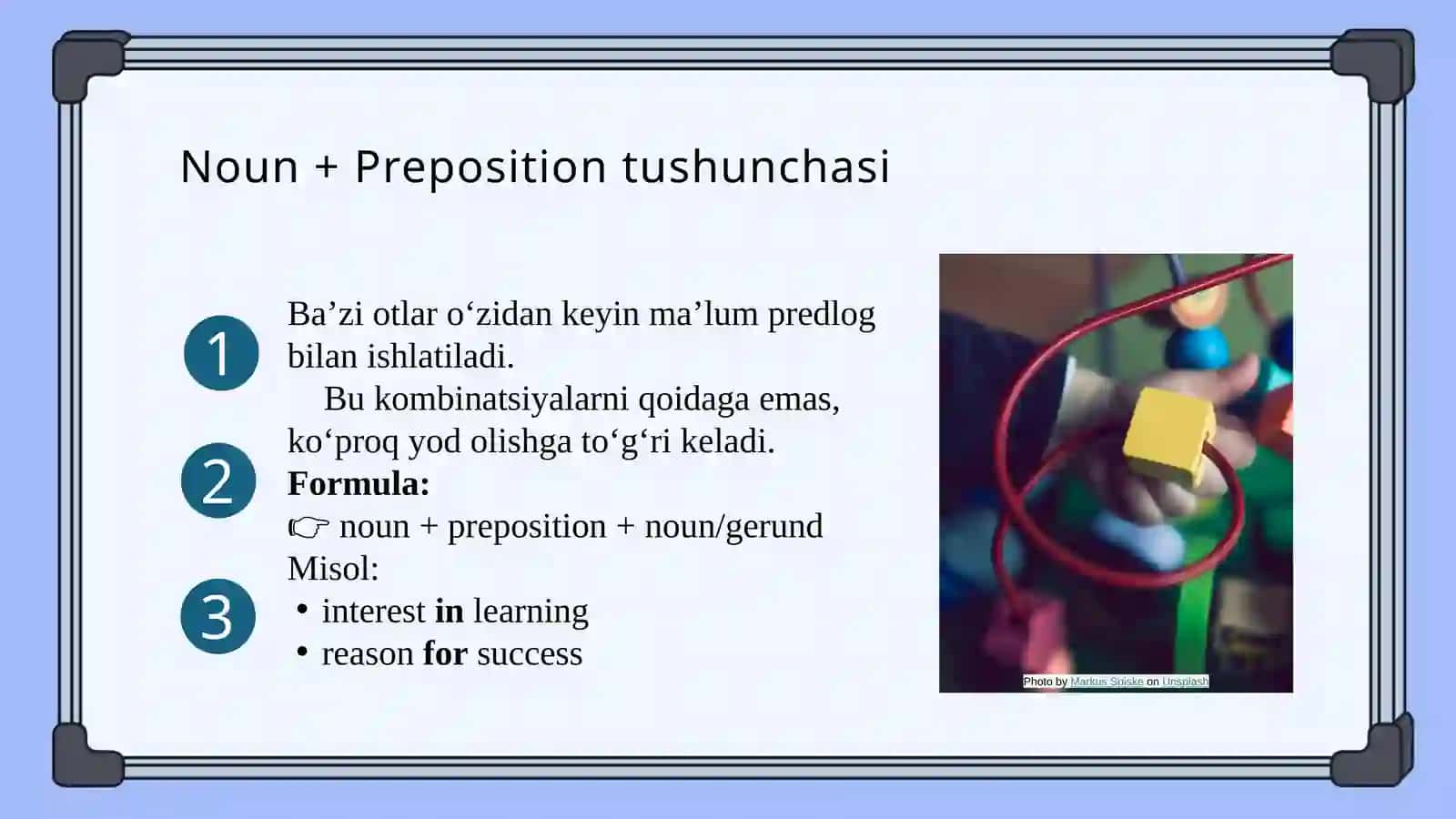 Preposition after nouns 4