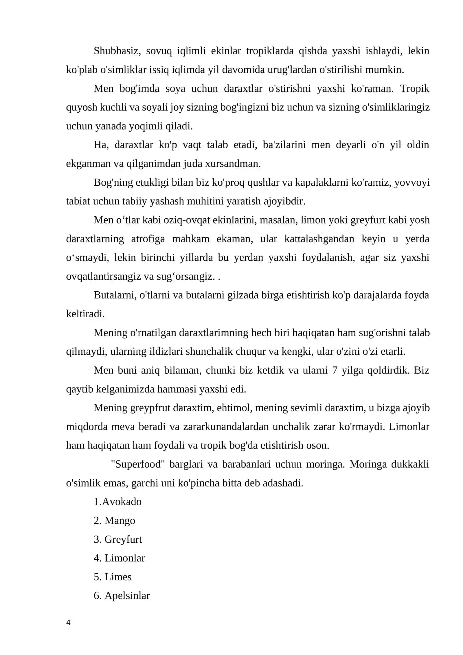 Tropikada tarqalgan oziq-ovqat o’simliklari 4