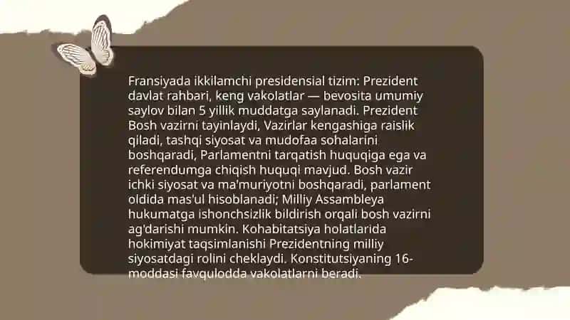 Fransiyadagi Bosh shtatlarning faoliyati 4