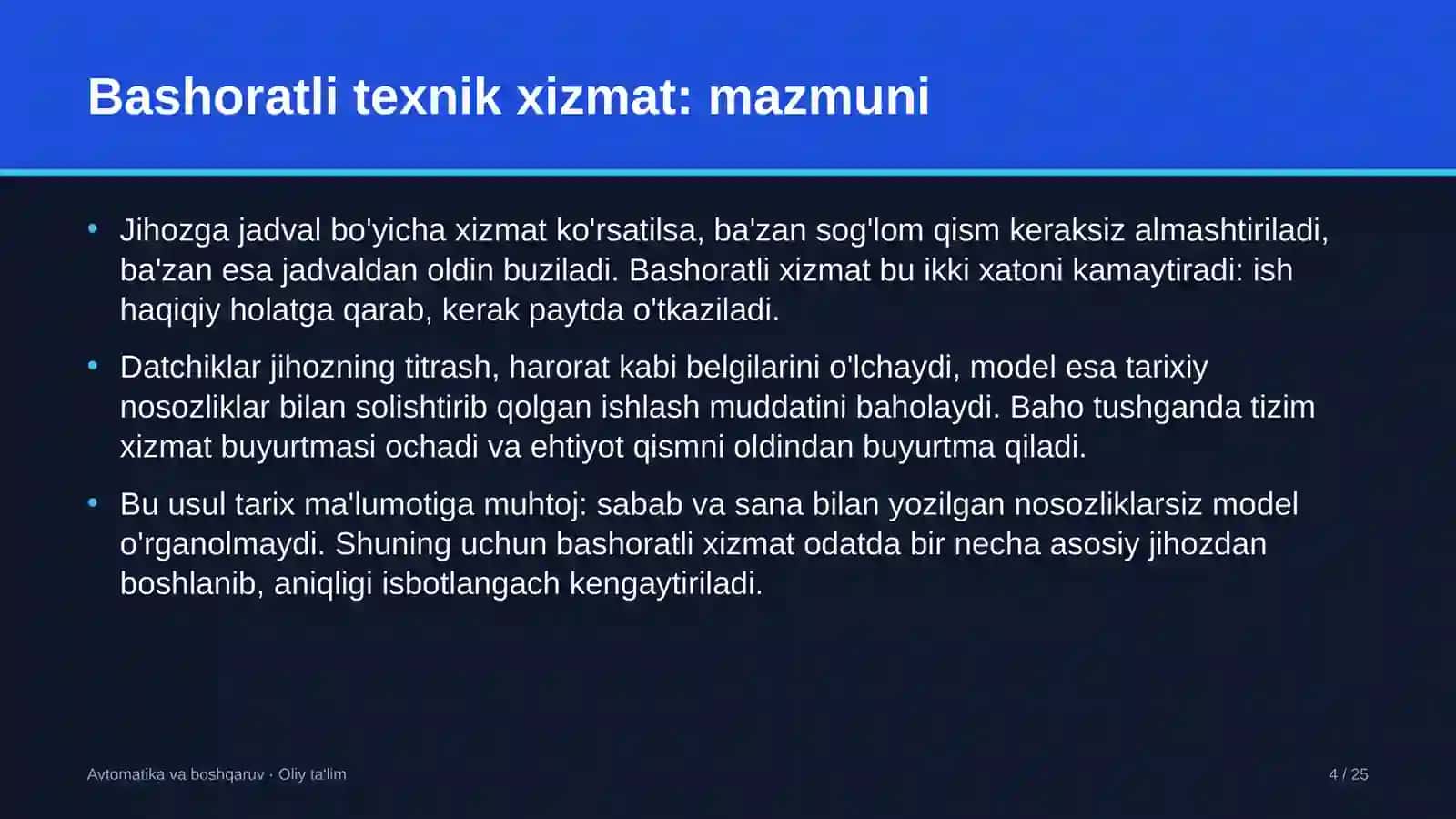 Asfalt-beton zavodlarida bashoratli texnik xizmat ko'rsatish 4
