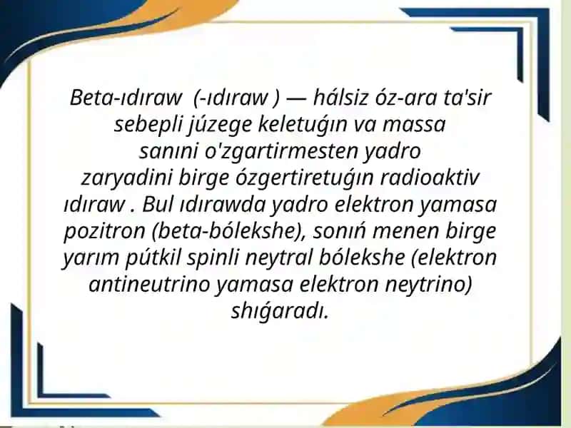 Beta-ıdıraw (-ıdıraw) 4