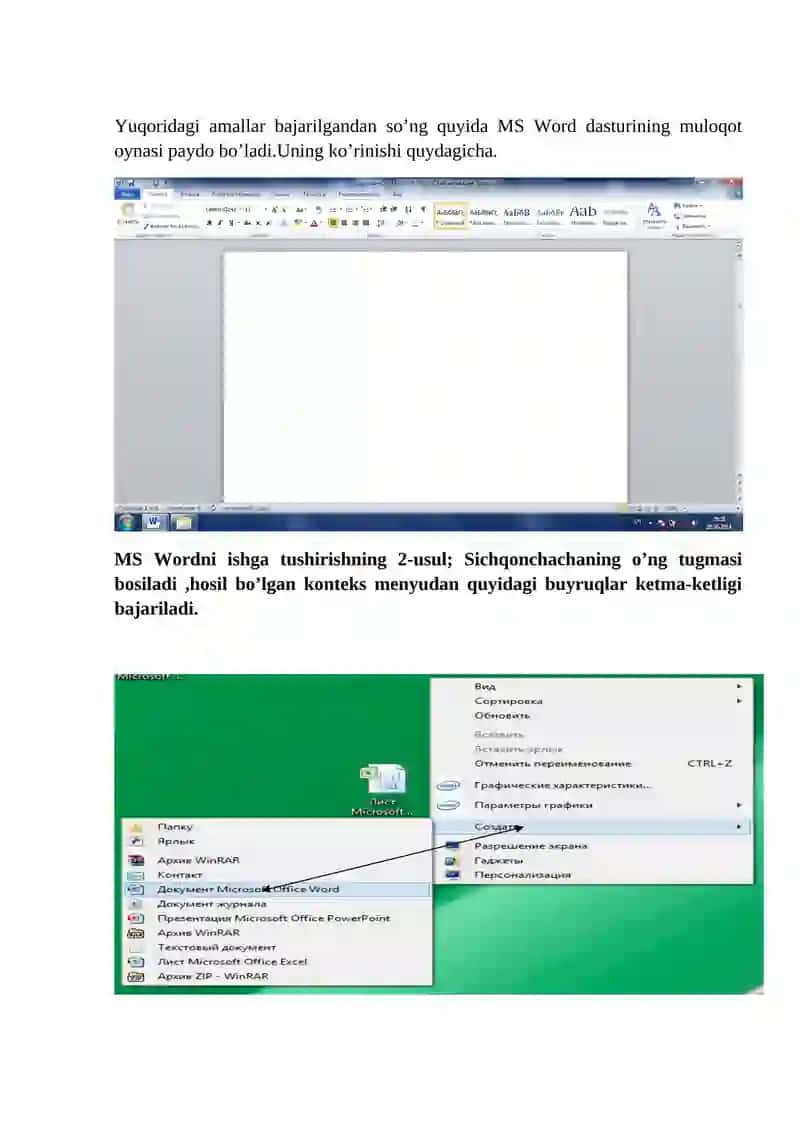 MS Word Dasturi 4