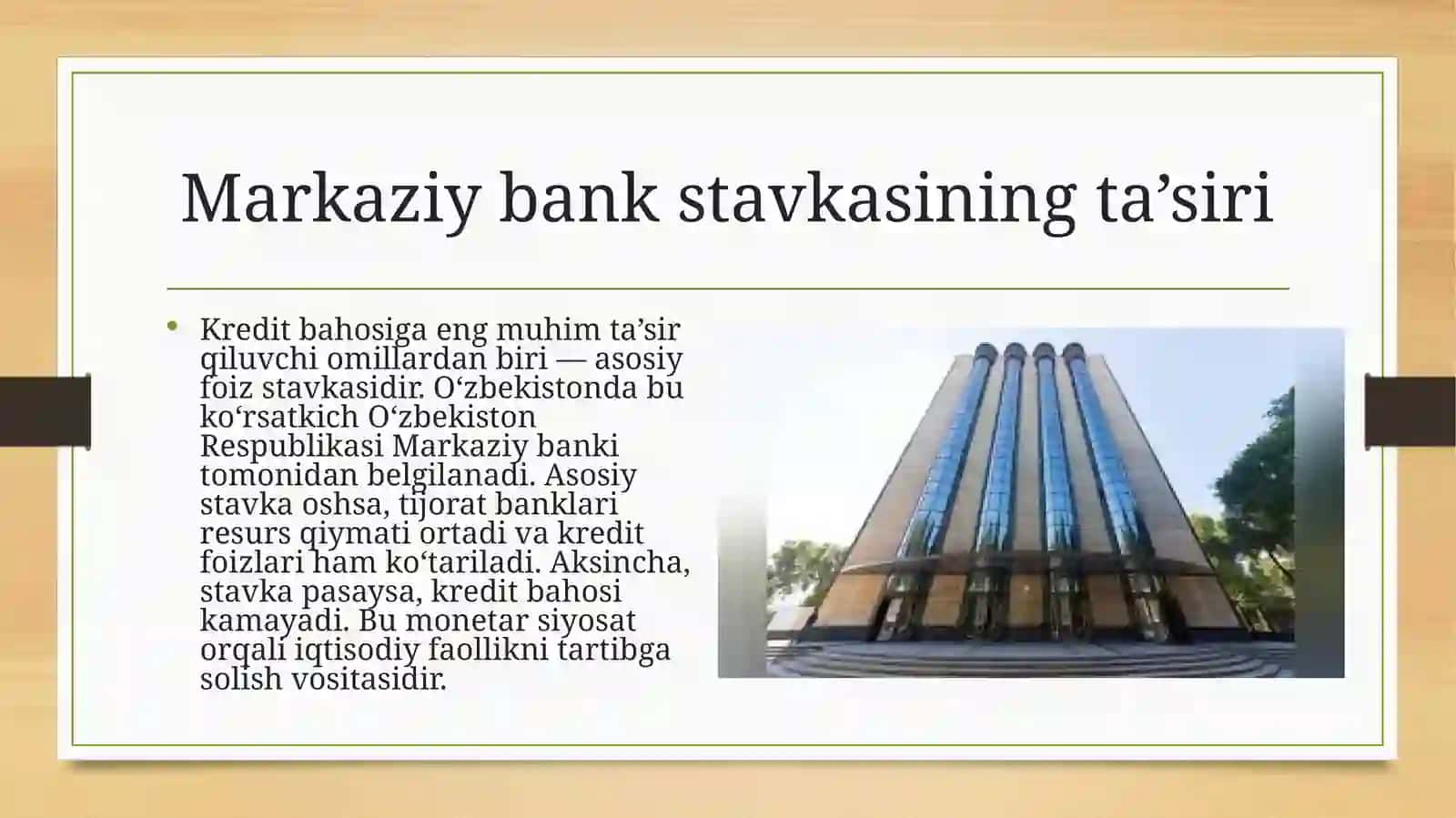 Kredit bahosiga ta’sir qiluvchi omillar. 🙂‍↔️🙂‍↔️ 4