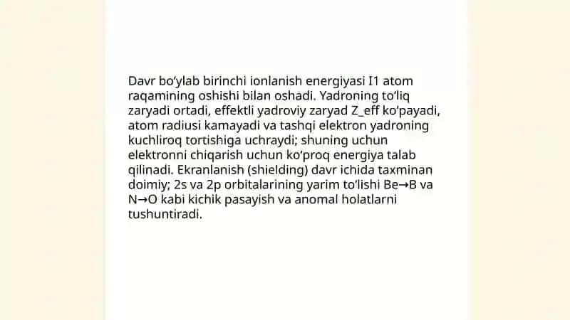 Elementlarning davriy oʻzgaruvchan xossalari 4
