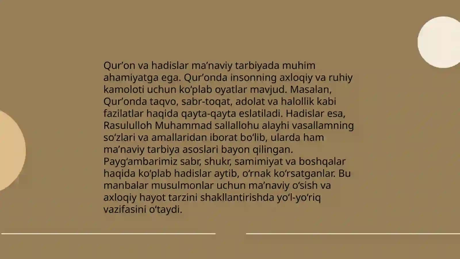 Islom inson maʼnaviy madaniyatini tarbiyalash omillari haqida 4